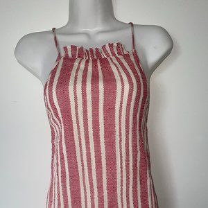 Tularosa White and Red Cotton Halter Top Dress